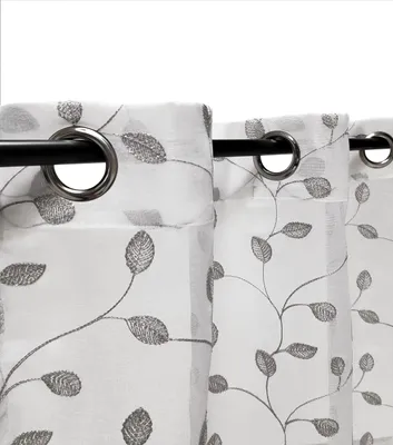 Gardin mit Ösen, 140x240 cm, grau, Polyester, halbtransparent