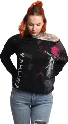 Immagine prodotto di Yakuza Donna Rose Scratch Urban Maglietta a maniche lunghe, Nero, XL