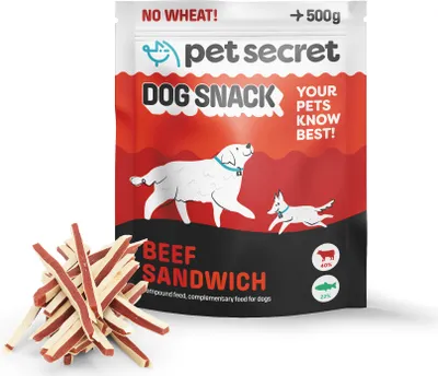 Zdjęcie produktu dla Przysmaki dla psa sandwicz paski z wołowiną 500 g