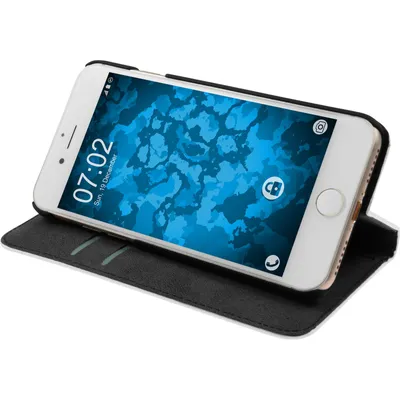 Produktbild von PhoneNatic Kunst-Lederhülle kompatibel mit Apple iPhone 7 Plus / 8 Plus - Book-Case weiß + 2 Schutzfolien