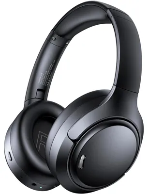 Zdjęcie produktu dla Słuchawki Bluetooth Over-Ear z hybrydowym systemem ANC i 6 mikrofonami ENC, 120 godzin pracy na baterii, składana konstrukcja, wygodne poduszki, bezprzewodowe, idealne do gier, muzyki i użytku domowego