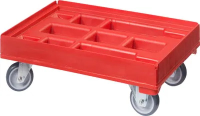 Produktbild von Hygienetransportroller - Typ A - 2 Bock- und 2 Lenkrollen : rot Farbe: rot