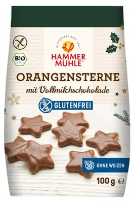 Produktbild von Orangensterne - VM-Schokolade glutenfrei 100g