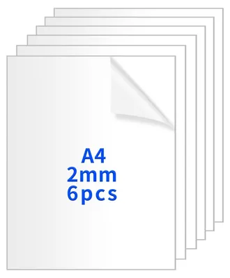 6 A4 Acrylplatten transparent 2 mm für Basteln & Rahmen