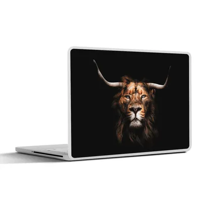 Produktbild von MuchoWow® Laptop Aufkleber Sticker Cover Löwe - Schottischer Highlander - Schwarz 40x30 cm - Laptop Dekoration - Selbstklebend