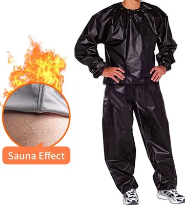 Produktbild von Fitness-Schwitz-Sauna-Anzug, Gewichtsverlust, Ganzkörper-Schwitz-Sauna-Anzug, Training, Fitnessstudio, reißfestes PVC für Männer und Frauen 4XL