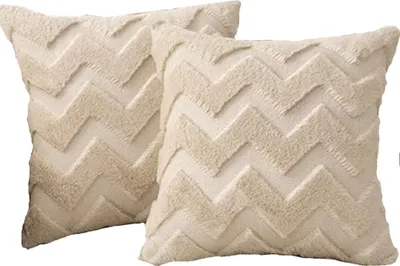 Produktbild von Kissenbezüge Welle Beige – Weich und Dekorativ, 45x45 cm, 2er Set – Elegantes Design für Ihr Zuhause