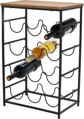 Produktbild von Koopman Weinregal für 12 Flaschen, Metall/Holz, 40x26x60 cm, braun