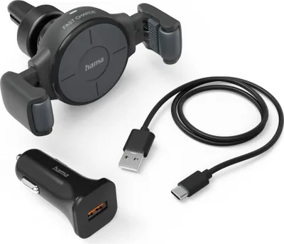 Produktbild von Hama FC10 Flex-Set, Auto, Zigarettenanzünder, Kabelloses Aufladen, 1 m, Anthrazit