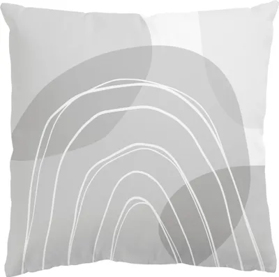 Produktbild von Dekokissen Muster drinnen / Indoor Zierkissen Samt waschbar Regenbogen grau Digital Art Sofakissen mit Füllung