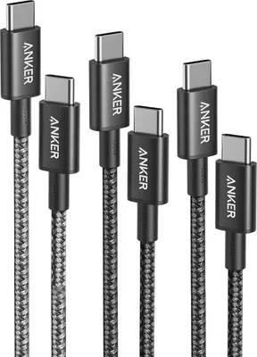 Immagine prodotto di Cavo Anker 333 da USB-C a USB-C (1 m + 1,8 m + 3 m, confezione da 3)