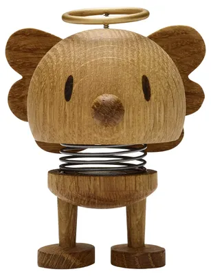 Engel Bumble Figur aus Eichenholz – Weihnachtsdeko, 7,5 cm