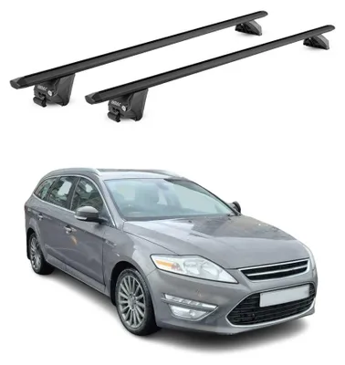 Image de Barres de toit transversales pour Ford Mondeo SW 2012-2025 Alu Noir 2 pièces ABE