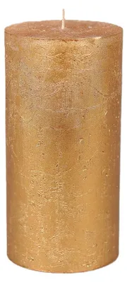 Produktbild von Rasteli - Kerze - Stumpenkerze - paraffin - gold - D10 x H20 cm
