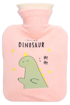 Imagen del producto de Bolsa térmica de 500 ml, diseño de dinosaurio, de material más grueso, a prueba de fugas, para aliviar dolores musculares