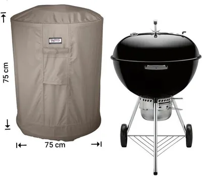 Produktbild von Raffles Covers Kugelgrill Schutzhülle Ø 75 H: 75 cm | Atmungsaktiv | Wasserdicht | UV-beständig | Doppelnähte | Elastischer Kordelzug