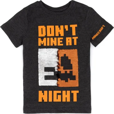 Produktbild von Minecraft - "Don´t Mine At Night" T-Shirt für Kinder NS6858 (134) (Schwarz/Orange)