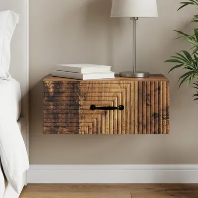 Produktbild von vidaXL Wandmontierter Nachttisch Altholz 49 x 34,5 x 20 cm