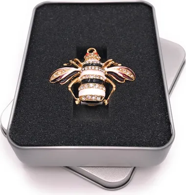 Produktbild von Onwomania Biene aus Metall Golden Wespe USB Stick in Alu Geschenkbox 32 GB USB 2.0