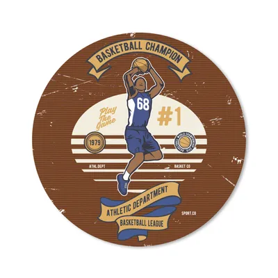 Produktbild von MuchoWow® Mauspad Mousepad Mancave - Basketball - Vintage - Rot 30x30 cm - Mousepads - Maus Mat - Pad - Mausunterlage - Tischunterlage - Schreibtischmatten
