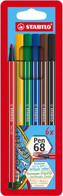 Obrázek produktu pro Prémiové fixy - STABILO Pen 68 - balení 6 kusů - 6 různých barev