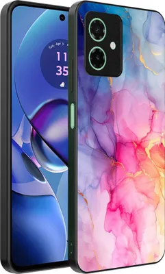 Produktbild von Smartphonica Phone Case Fit für Motorola Moto G55 mit Marmor-Druck - TPU zurück Abdeckung Fall Marmor-Design - Regenbogen