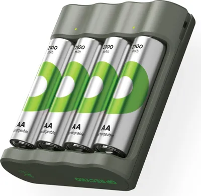 Immagine prodotto di GP ReCyko B441 Caricabatterie modello USB a 4 porte incl. 4xAA NiMh 2100mAh