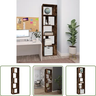 Produktbild von The Living Store Bücherregal Räuchereiche 45x24x160 cm Holzwerkstoff