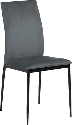 Image de Smuk Chaise de salle à manger en velours Eloise Gris