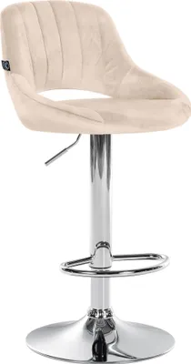 Produktbild von Barhocker HLO-CP278 Samt chrom  creme