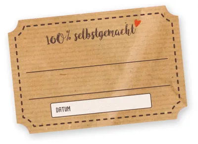 Produktbild von Itenga 50 x Marmeladenetikett "100% selbstgemacht" Sticker rechteckig 6x4cm