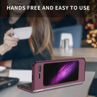 Produktbild von Samsung Galaxy Fold Hülle, Dünn Hart PC Kratzfeste Schutzhülle für Samsung Galaxy Fold 2019 bordeaux