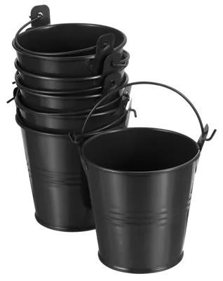 Imagen del producto de Juego de 6 pequeños cubos metálicos: decoración colorida para el jardín