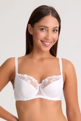 Produktbild von GAIA Damen BH Paris – halbgepolstert mit Bügel, elegante Spitze, komfortabler und stützender Semi-Soft BH SS10 - Weiß J65