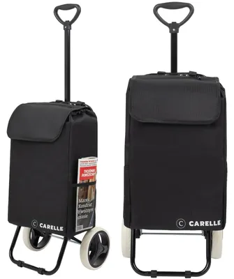 Produktbild von Einkaufstrolley Einkaufswagen Klappbar Einkaufstasche auf Rädern CARELLE Travel Schwarz 23 kg leicht wasserabweisend