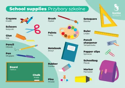 Image de Autocollants électrostatiques Autocollants en anglais Fournitures scolaires Kunke