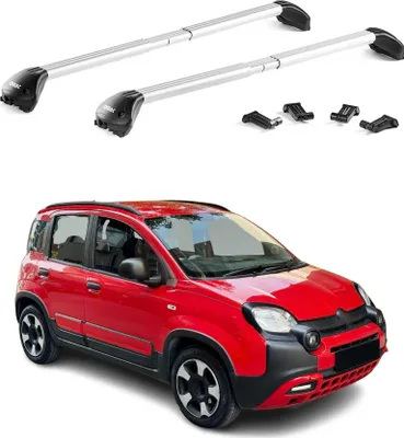 Image de Barres de toit transversales pour Fiat Panda Cross 2014-2025 Alu Gris 2x ABE