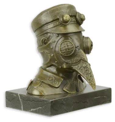 Productafbeelding van Bronzen steampunk beeld van de pestdokter
