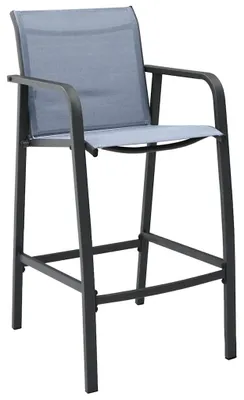 Image de vidaXL Chaises de bar de jardin 4 pcs. Gris Textilène