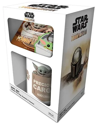 A gift set box for Star Wars The Mandalorian merchandise, featuring images of The Child (Grogu).