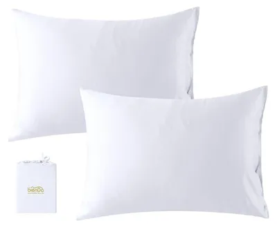 Immagine prodotto di Coperte per cuscini, 40x60 cm, set da 2, colore bianco, 100% bambù, effetto rinfrescante, ipoallergeniche