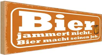 Produktbild von vianmo Holzschild 10x27 cm Bier jammert nicht macht Job Essen Trinken