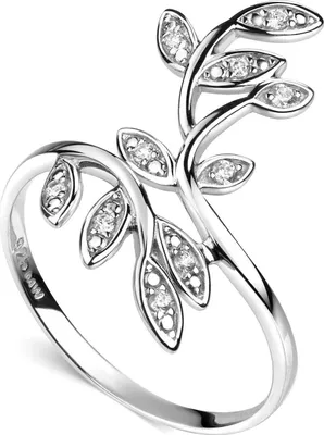 Produktbild von MATERIA by Matthias Wagner Damenring Blätter Zweige 925 Silber mit Zirkonia rhodiniert 16 17 18 19 20mm in Ring Etui SR-123