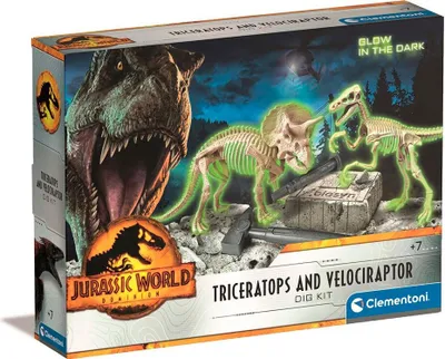 Image de Clementoni Jurassic World Triceratop et Velociraptor Dig Kit