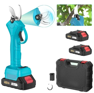 Obrázok produktu pre Akumulátorové záhradné nožnice, ergonomický dizajn, dlhodobo odolné čepele z wolframovej ocele, 2 batérie