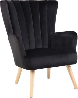 Produktbild von Křeslo Obývací pokoj křeslo Relax křeslo Čalouněné křeslo TV křeslo MILLS křeslo černé 42x75x74 cm HOMLA