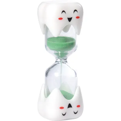 Image de EDUPLAY 120770 Horloge de brossage de dents en forme de dent, 2 minutes, blanc/vert