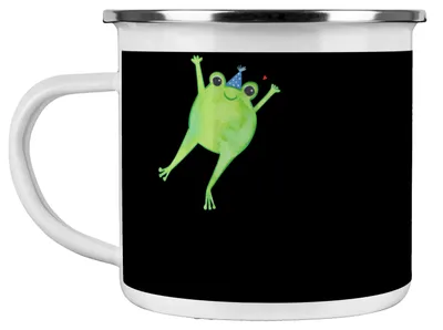 Produktbild von Mr. & Mrs. Panda Emaille Tasse 2010 Geburtstag - Schwarz - Geschenk, Jubiläumsgeburtstag, Glückwunsch, Jahrgang, Feierlichkeiten, Pott, Geburtstagsgeschenk, Teetasse