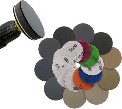 Produktbild von 50 Stück Klett-Schleifpapier, Schleifscheiben-Set, 75 mm Runde Schleifscheiben, Körnungen 600 bis 5000, für Auto, Metall und Holz