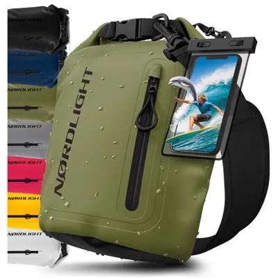 Produktbild von Dry Bag Trockensack Wasserdichte Tasche - 5 Liter - Olivgrün - Für Wassersport und Strand